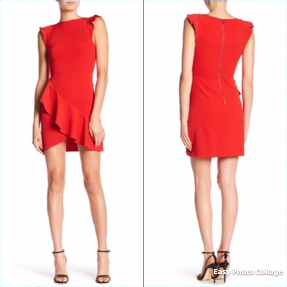 ALICE & OLIVIA Verona Ruffle Fitted Dress Size 6
